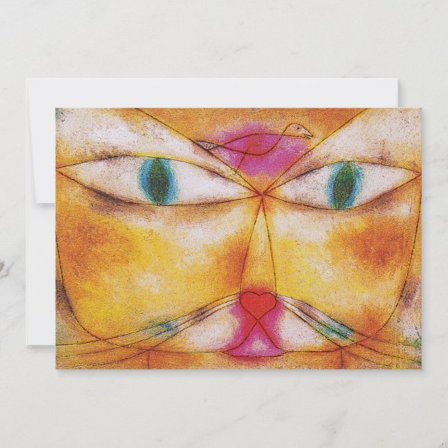 Invitation: Cat & Bird by Paul Klee - Customizable Invitation (Front)