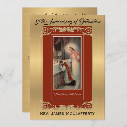 Invitation Catholic Ordination Gold Anniversary