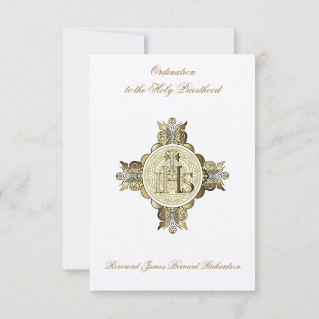 Invitation Catholic Ordination to Holy Priesthood (Front)