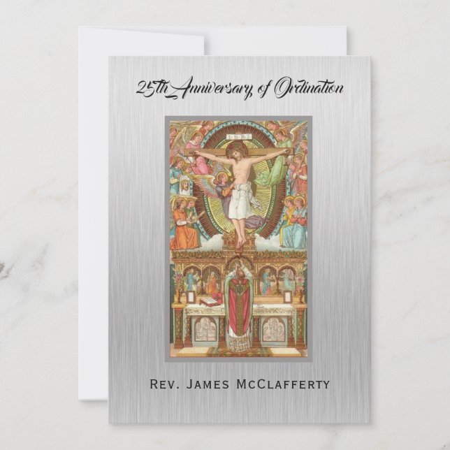Invitation Catholic Priest Ordination Anniversary (Front)
