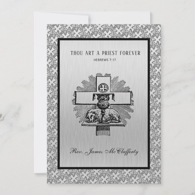 Invitation Catholic Priest Ordination Anniversary (Front)