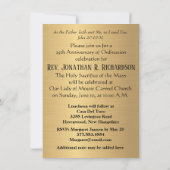 Invitation Catholic Priest Ordination Anniversary (Back)