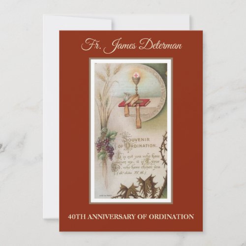 Invitation Catholic Priest Ordination Anniversary