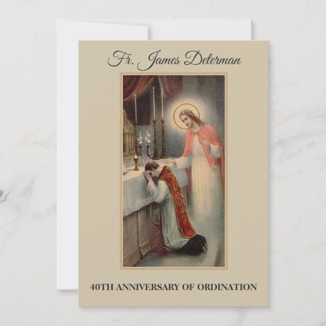 Invitation Catholic Priest Ordination Anniversary (Front)