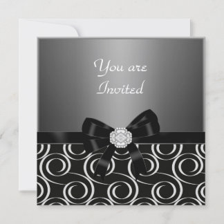 Invitation charcoal Stylish birthday   Party