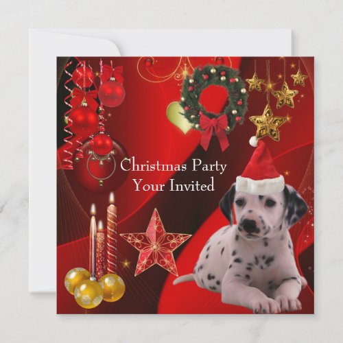 Invitation Christmas Party Xmas Dog Hat