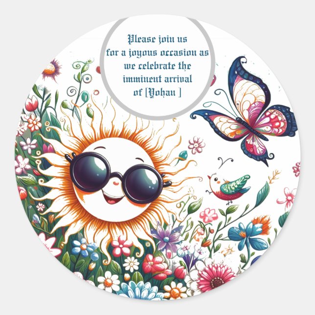 Invitation Classic Round Sticker (Front)
