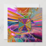 Invitation Coloured Stained Glass Abstract at Zazzle