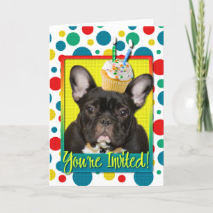 Invitation Cupcake 2 Year Old - French Bulldog
