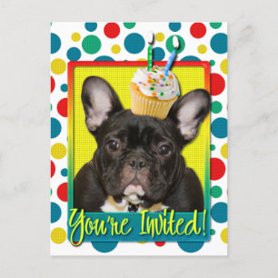 Invitation Cupcake 2 Year Old - French Bulldog Postcard