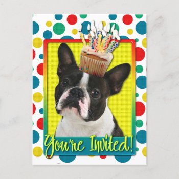 Invitation Cupcake - Boston Terrier by FrankzPawPrintz at Zazzle