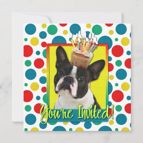 Invitation Cupcake - Boston Terrier
