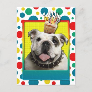 Invitation Cupcake - Bulldog - Light Postcard by FrankzPawPrintz at Zazzle