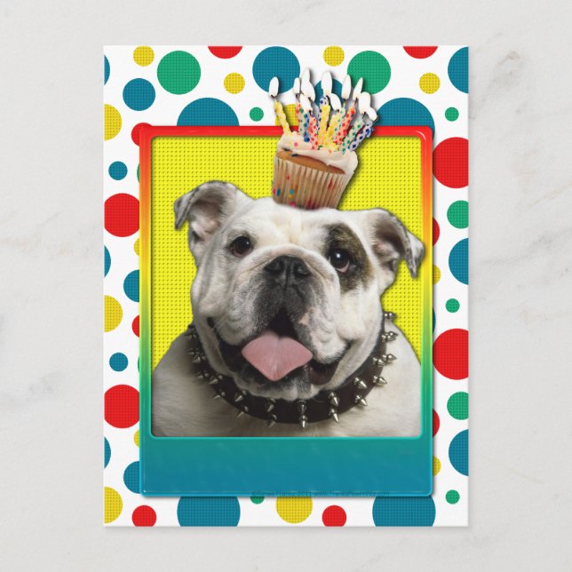 Invitation Cupcake - Bulldog - Light Postcard (Front)