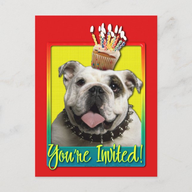 Invitation Cupcake - Bulldog - Light Postcard (Front)