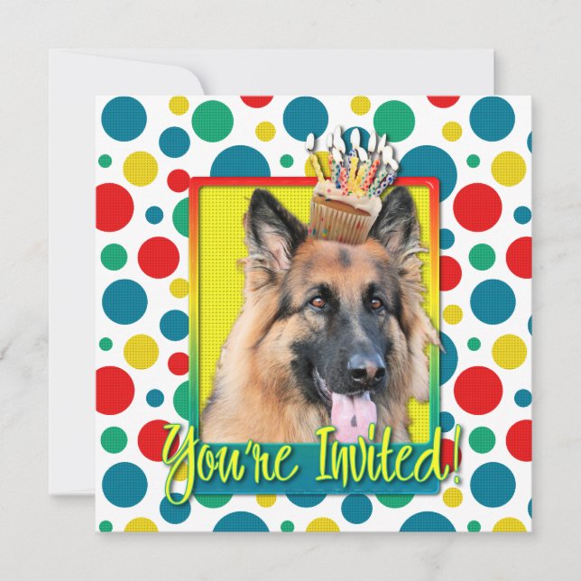 Invitation Cupcake - German Shepherd - Chance (Front)