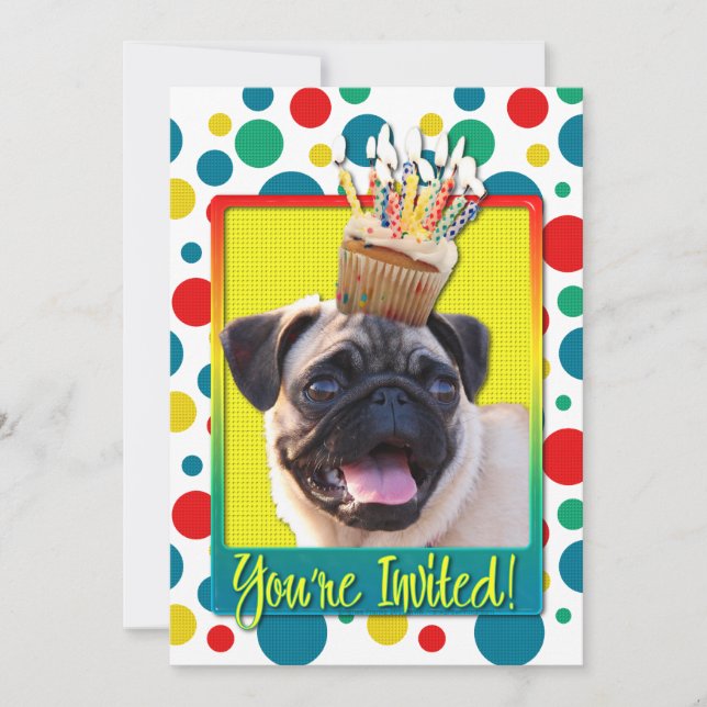 Invitation Cupcake - Pug (Front)