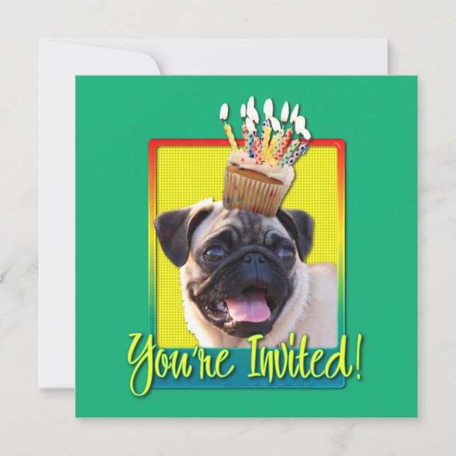Invitation Cupcake - Pug (Front)