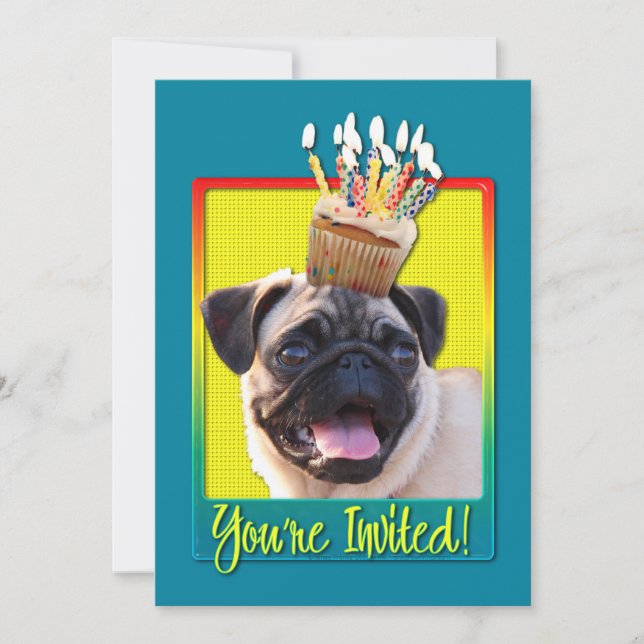 Invitation Cupcake - Pug (Front)