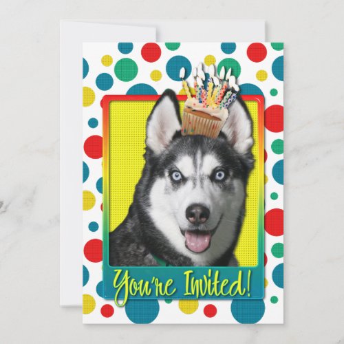 Invitation Cupcake - Siberian Husky