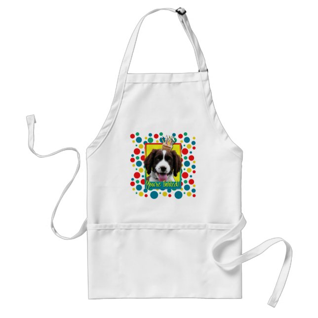 Invitation Cupcake - Springer Spaniel - Baxter Adult Apron (Front)