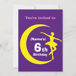 Invitation Custom Ballerina 6th Birthday-add name