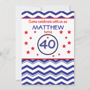 Invitation Custom, Personalized Name 40th Birthday