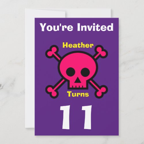 Invitation Custom Skull_ Birthday_add nameage