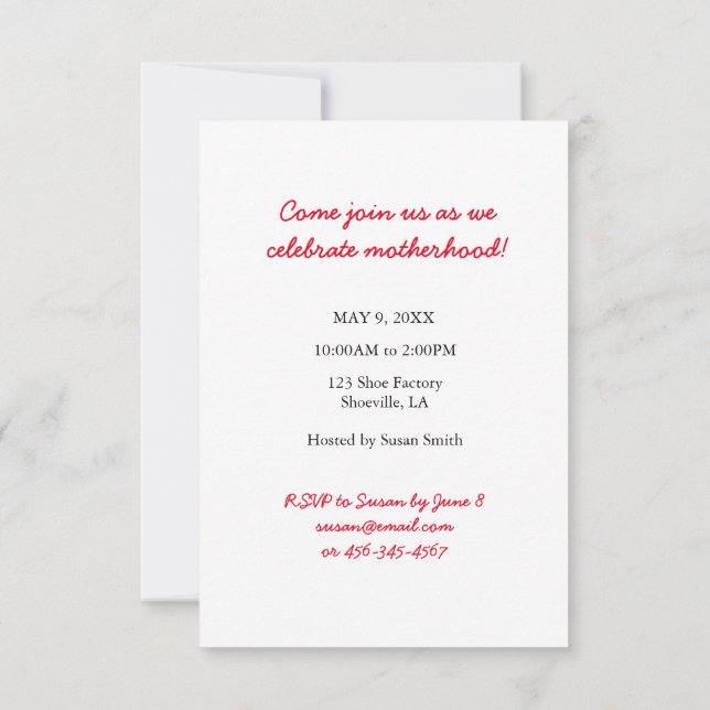 Invitation, Customizable Mother's Day Brunch Invitation (Back)