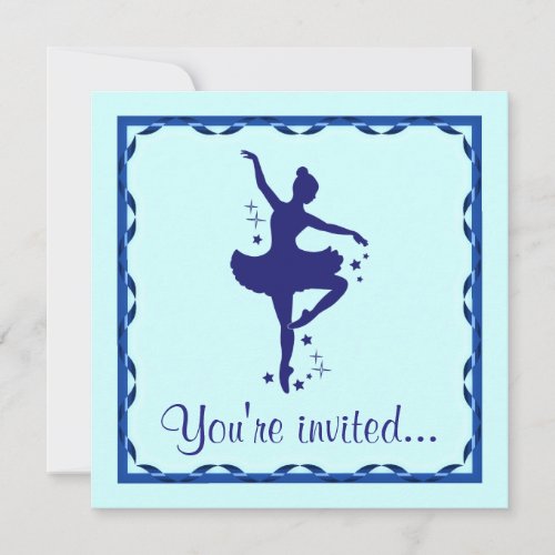 Invitation Dance Recital Ballerina in Blue