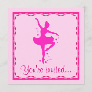 Invitation Dance Recital: Ballerina in Pink