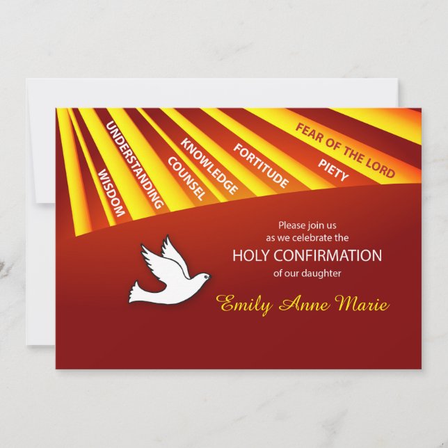 Invitation Daughter Confirmation Personalize, Cust (Front)