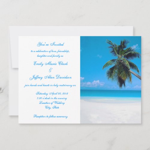 Invitation Destination Beach Wedding Customized