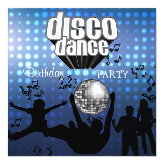 Invitation Disco Dance Birthday Party Retro