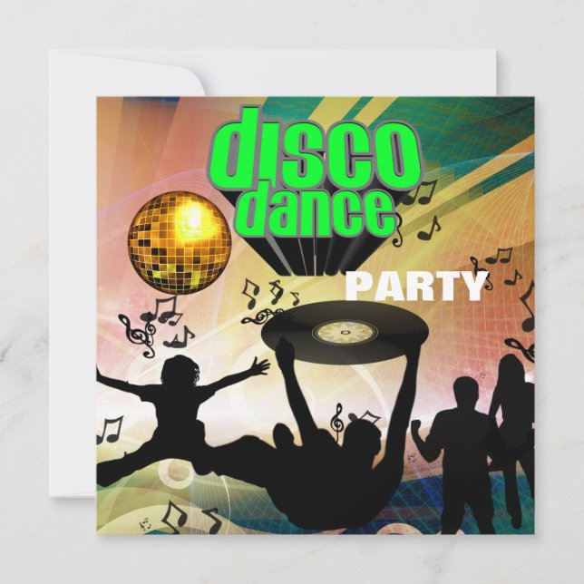 Invitation Disco Dance Party Retro (Front)