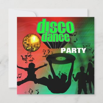 Invitation Disco Dance Party Retro by Label_That at Zazzle