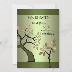 Invitation Elegant Avocado Tree Green Floral
