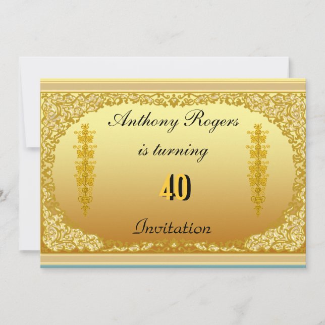 Invitation Elegant Men's Birthday Party (Front)