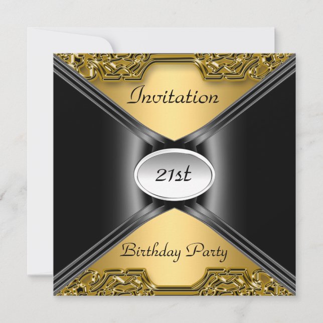Invitation Envelope Any Birthday Gold color (Front)