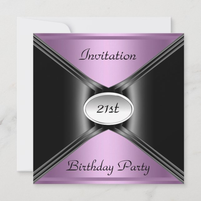 Invitation Envelope Any Birthday Purple color (Front)