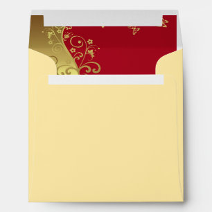 Invitation Envelope--Red & Gold Swirls Envelope