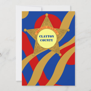 Invitation Festive Streamers Deputy Sheriffs Badge