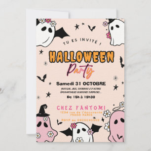 Invitation Fête d'Halloween Girly Fille
