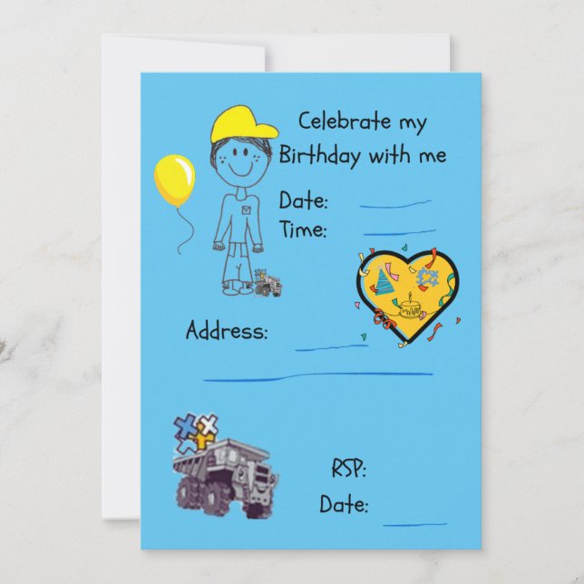 Invitation-FIFO SON + Dump Truck Invitation (Front)