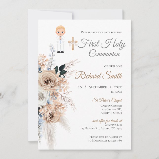 Invitation First Boy Communion (Front)