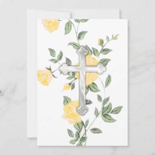 Invitation First Communion Embossed Cross