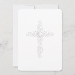 Invitation First Communion "Embossed" Cross
