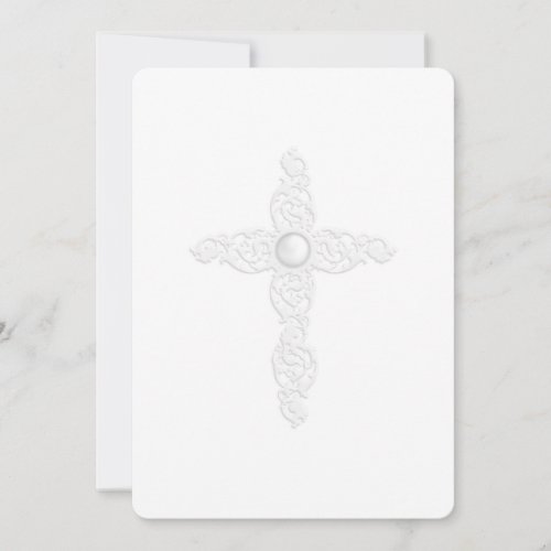 Invitation First Communion Embossed Cross