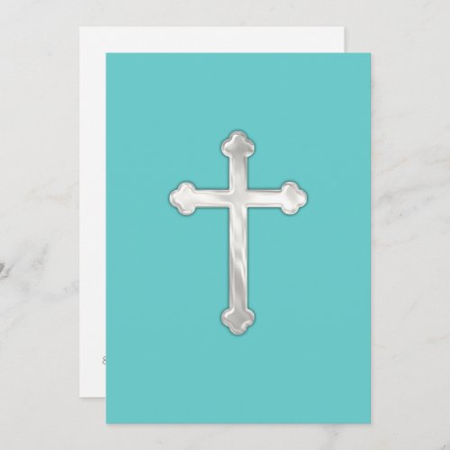 Invitation First Communion Embossed Cross