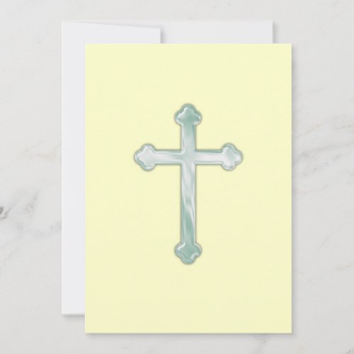 Invitation First Communion Embossed Cross